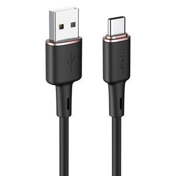Кабель ACEFAST C2-04 USB to Type-C 3A, 1.2m, silicone, zinc connectors, Black 6974316280767 фото