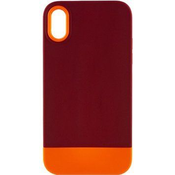 Чохол TPU+PC Bichromatic для Apple iPhone XR (6.1") Brown burgundy / Orange 555-03908 фото