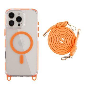Чехол TPU+PC LanyardCase with MagSafe для iPhone 16 Pro Max Orange 214-03209 фото