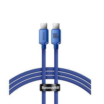 Кабель Baseus Crystal Shine Series Fast Charging Data Cable Type-C to Type-C 100W 1.2m Blue CAJY000603 фото