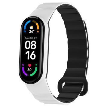 Ремешок Dual-color Magnetic для Xiaomi Mi Band 7/6/5/4/3 White / Black 212-01640 фото