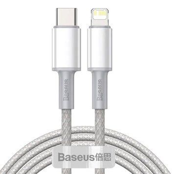 Кабель Baseus High Density Braided Fast Charging Data Cable Type-C to iP PD 20W 2m White CATLGD-A02 фото