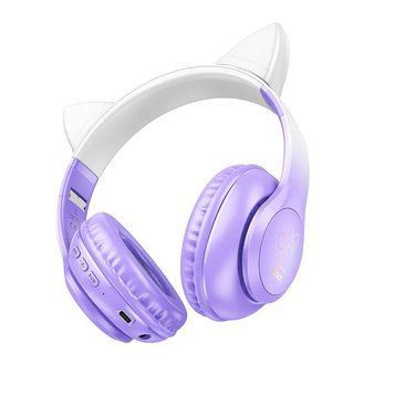 Беспроводные наушники для детей Hoco W42 Cat Ear Сиреневые 202-00314 фото