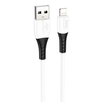 Кабель HOCO X82 USB to iP 2.4A, 1m, silicone, silicone connectors, White 6931474768544 фото