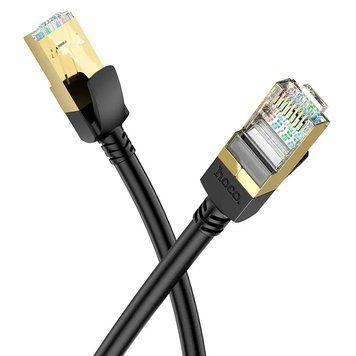 Сетевой кабель HOCO US02 Level pure copper gigabit ethernet cable(L=3M) Black 6931474761965 фото