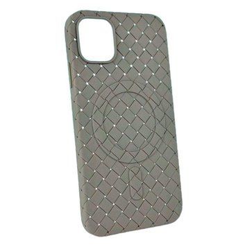 Чехол Bottega Veneta Premium with MagSafe для iPhone 12/12 Pro Серый 214-01786 фото
