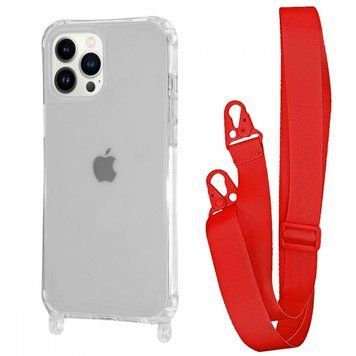 Чехол WAVE Clear Case With Strap для Iphone 14 Pro Max Red 208-05275 фото