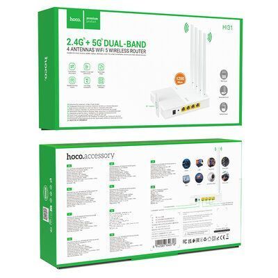 Маршрутизатор HOCO HI31 WiFi5 wireless router EU 656-01185 фото