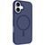 TPU+PC чохол Metal Buttons with MagSafe для Apple iPhone 17 (6.3") Navy Blue 777-08230 фото