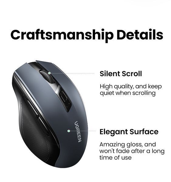 Манипулятор мышь бездротова UGREEN MU006 Ergonomic Wireless Mouse Red UGR-25752 фото