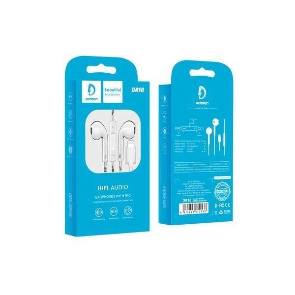 Наушники Denmen DR10 Lightning (Bluetooth) White 221-00044 фото