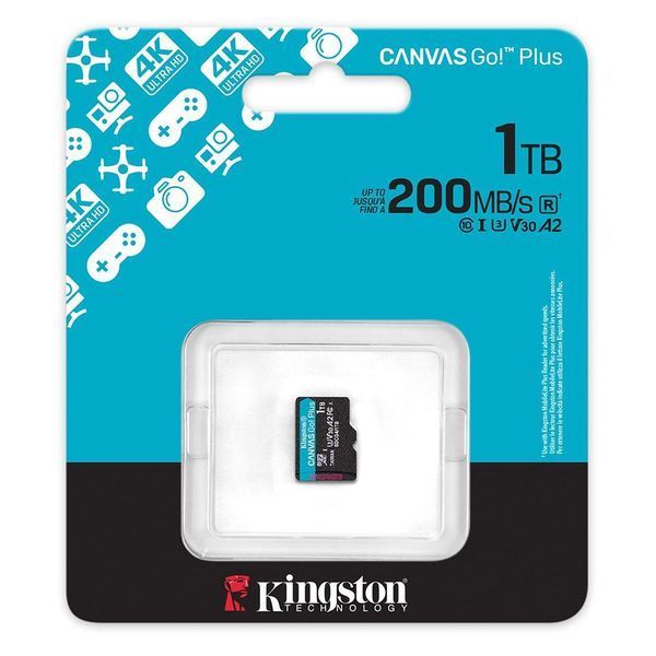 Карта памяти microSDXC (UHS-1 U3) Kingston Canvas Go! Plus 1Tb class 10 A2 V30 (R200MB/s, W-160MB/s) SDCG4/1TBSP фото