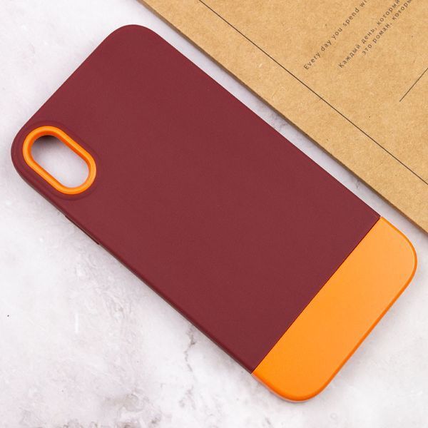 Чохол TPU+PC Bichromatic для Apple iPhone XR (6.1") Brown burgundy / Orange 555-03908 фото