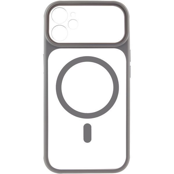 Чехол TPU+PC GETMAN Moon Clear with MagSafe для Apple iPhone 12 (6.1") Grey 656-08453 фото