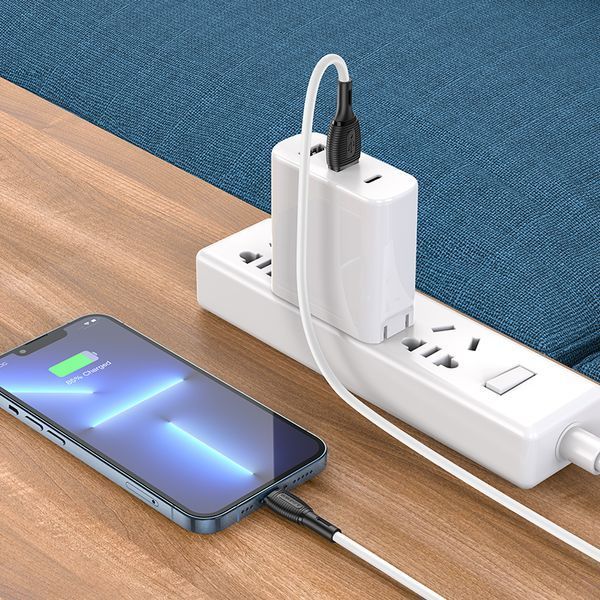 Кабель BOROFONE BX86 Advantage silicone charging data cable for iP White 6974443388794 фото