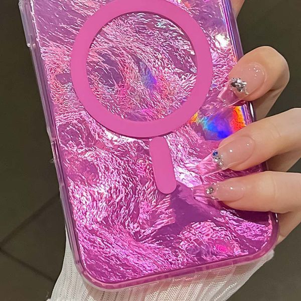 Чохол TPU Shiny Mountain (MagFit) для Apple iPhone 16 (6.1") Pink 555-02876 фото