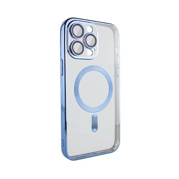 Чехол TPU Metallic with Magsafe с закрытой камерой для iPhone 14 Pro Max Голубой 214-01015 фото