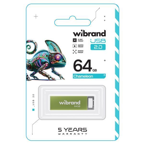Флеш-накопичувач Wibrand USB 2.0 Chameleon 64Gb Light Green WI2.0/CH64U6LG фото
