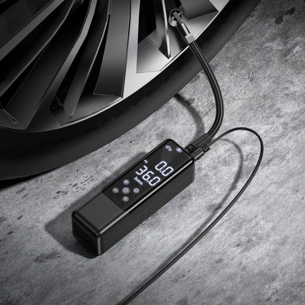 Автомобільний насос HOCO ZP5 May smart air pump Black 6931474795526 фото