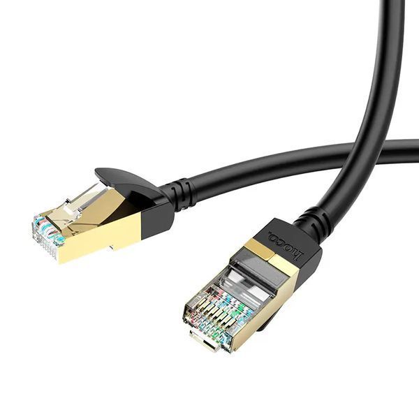 Сетевой кабель HOCO US02 Level pure copper gigabit ethernet cable(L=3M) Black 6931474761965 фото