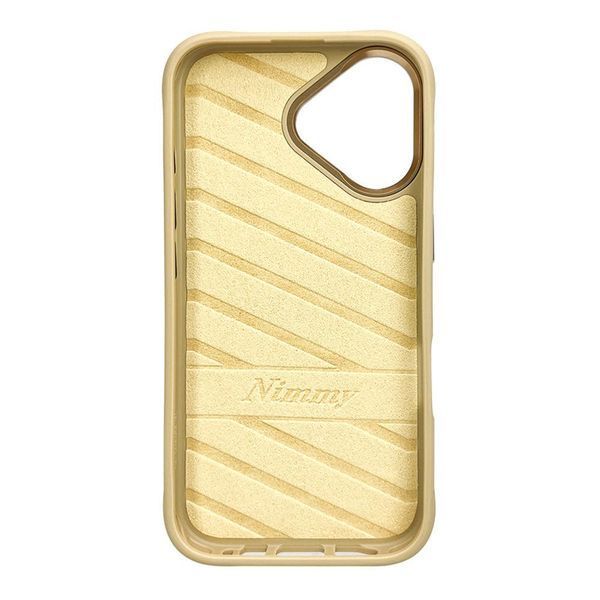 Чехол TPU+PC Nimmy 3D with Metal Buttons для iPhone 16 Cat Khaki 656-02540 фото