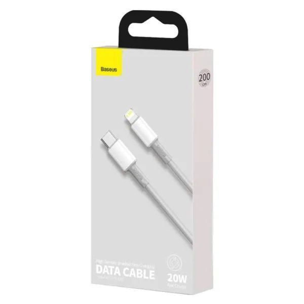 Кабель Baseus High Density Braided Fast Charging Data Cable Type-C to iP PD 20W 2m White CATLGD-A02 фото