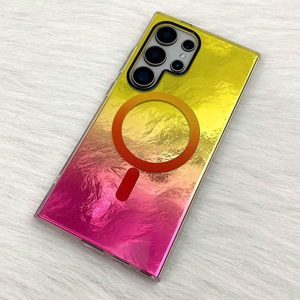 Чехол TPU Shiny Mountain (MagFit) для Samsung Galaxy S25 Ultra Yellow / Pink 555-02826 фото