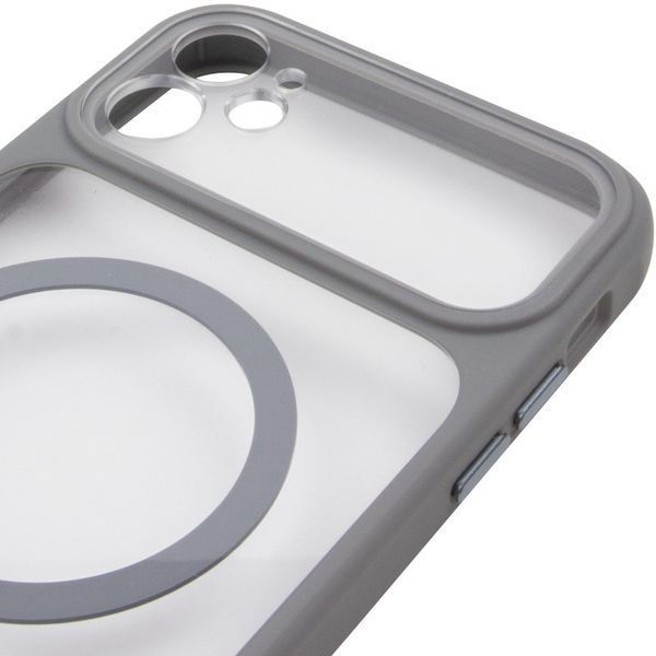 Чехол TPU+PC GETMAN Moon Clear with MagSafe для Apple iPhone 12 (6.1") Grey 656-08453 фото