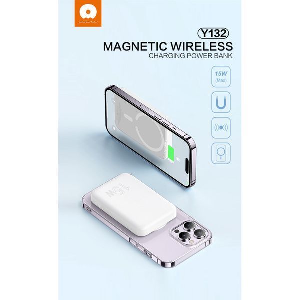 Зовнішній акумулятор з MagSafe WUW Y132 5000mAh 15w для iPhone Білий 216-00075 фото