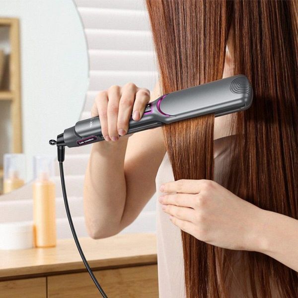Гребінець для випрямлення волосся з цифровим дисплеєм HOCO HP42 Wide board hair straightener with digital display(EU) Gray 656-02521 фото