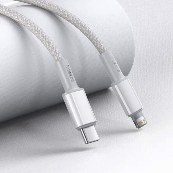 Кабель Baseus High Density Braided Fast Charging Data Cable Type-C to iP PD 20W 2m White CATLGD-A02 фото