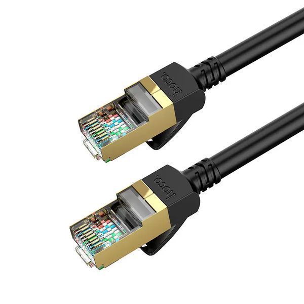 Сетевой кабель HOCO US02 Level pure copper gigabit ethernet cable(L=3M) Black 6931474761965 фото