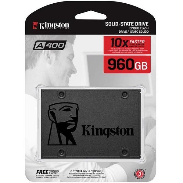 Накопитель SSD Kingston SSDNow A400 960GB 2.5" SATAIII 3D NAND SA400S37/960G фото