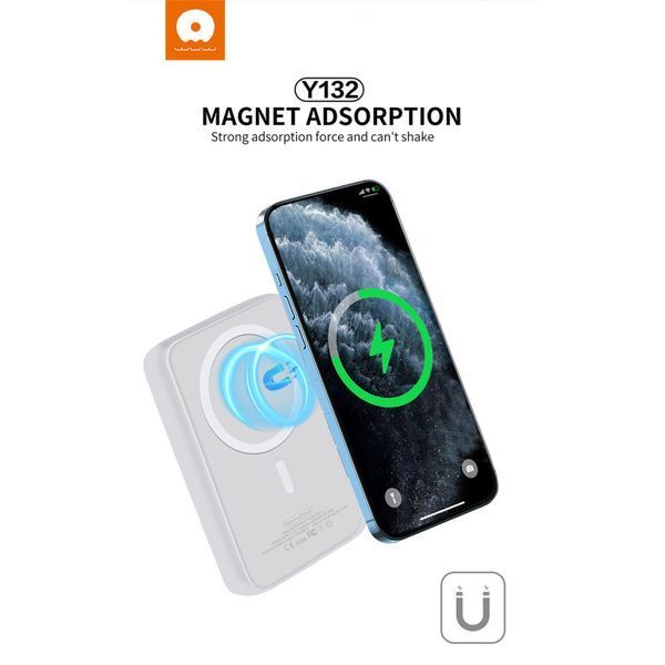 Зовнішній акумулятор з MagSafe WUW Y132 5000mAh 15w для iPhone Білий 216-00075 фото