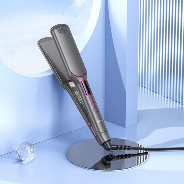 Гребінець для випрямлення волосся з цифровим дисплеєм HOCO HP42 Wide board hair straightener with digital display(EU) Gray 656-02521 фото