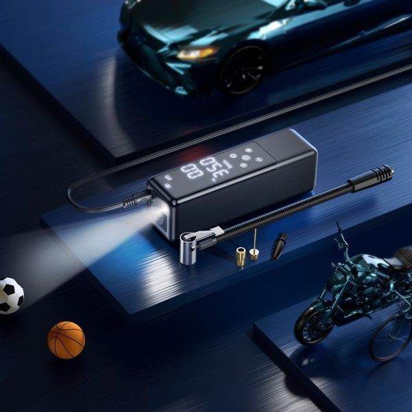Автомобільний насос HOCO ZP5 May smart air pump Black 6931474795526 фото