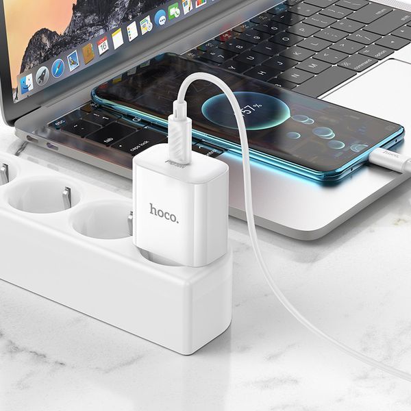 Мережевий зарядний пристрій HOCO C76A Pro Majestic single port PD30W charger White 6942007616300 фото