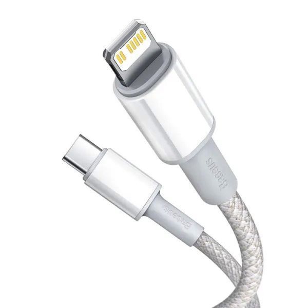 Кабель Baseus High Density Braided Fast Charging Data Cable Type-C to iP PD 20W 2m White CATLGD-A02 фото