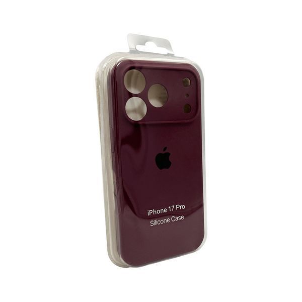 Силиконовый чехол с закрытой камерой для iPhone 17 Pro Max Maroon 666-04326 фото