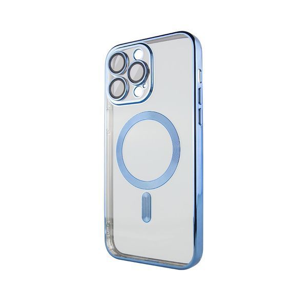 Чехол TPU Metallic with Magsafe с закрытой камерой для iPhone 14 Pro Max Голубой 214-01015 фото