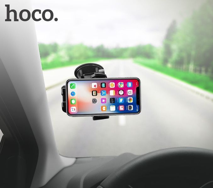 Автотримач для телефона HOCO CA31 cool run suction cup car holder Black 6957531077602 фото