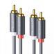 Аудиокабель UGREEN AV104, 2RCA Male to 2RCA Male, ABS, 5m Black UGR-10520 фото 1