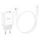 Мережевий зарядний пристрій з кабелем HOCO C105A Stage dual port PD20W+QC3.0 charger set (C to iP)(EU) White 6931474782939 фото 4