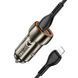 Автомобильное зарядное устройство HOCO Z46A Blue whale PD20W+QC3.0 car charger set(C to iP) Metal Gray 209-00287 фото 3