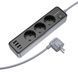 Мережевий подовжувач BOROFONE BAC8 Power 3-position socket(1C3A)(EU/GER)(L=2M) Black 656-03208 фото 4