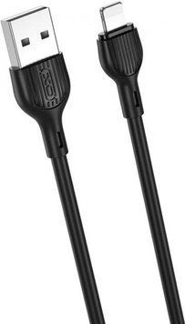 Кабель для заряджання та передачі даних XO-NB200 USB to Lightning Чорний 2 м 209-00126 фото