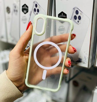Чехол Crystal Clear Drop Resistance with MagSafe для iPhone Xs Max Зеленый 214-00361 фото