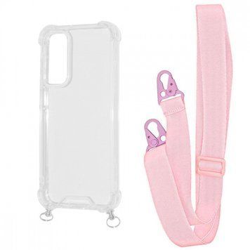 Чохол WAVE Clear Case With Strap для Samsung Galaxy S23 Fe Pink Sand 208-05176 фото