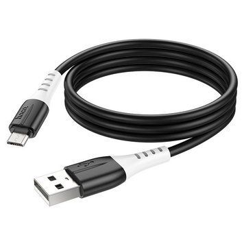 Кабель HOCO X82 USB to Micro 2.4A, 1m, silicone, silicone connectors, Black 6931474768551 фото