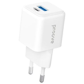 Мережевий зарядний пристрій Proove Pocket GaN Plus 25W (Type-C + USB) white 656-02618 фото